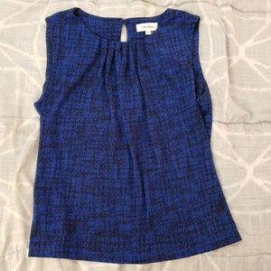 Navy blue Calvin Klein pleated sleeveless top